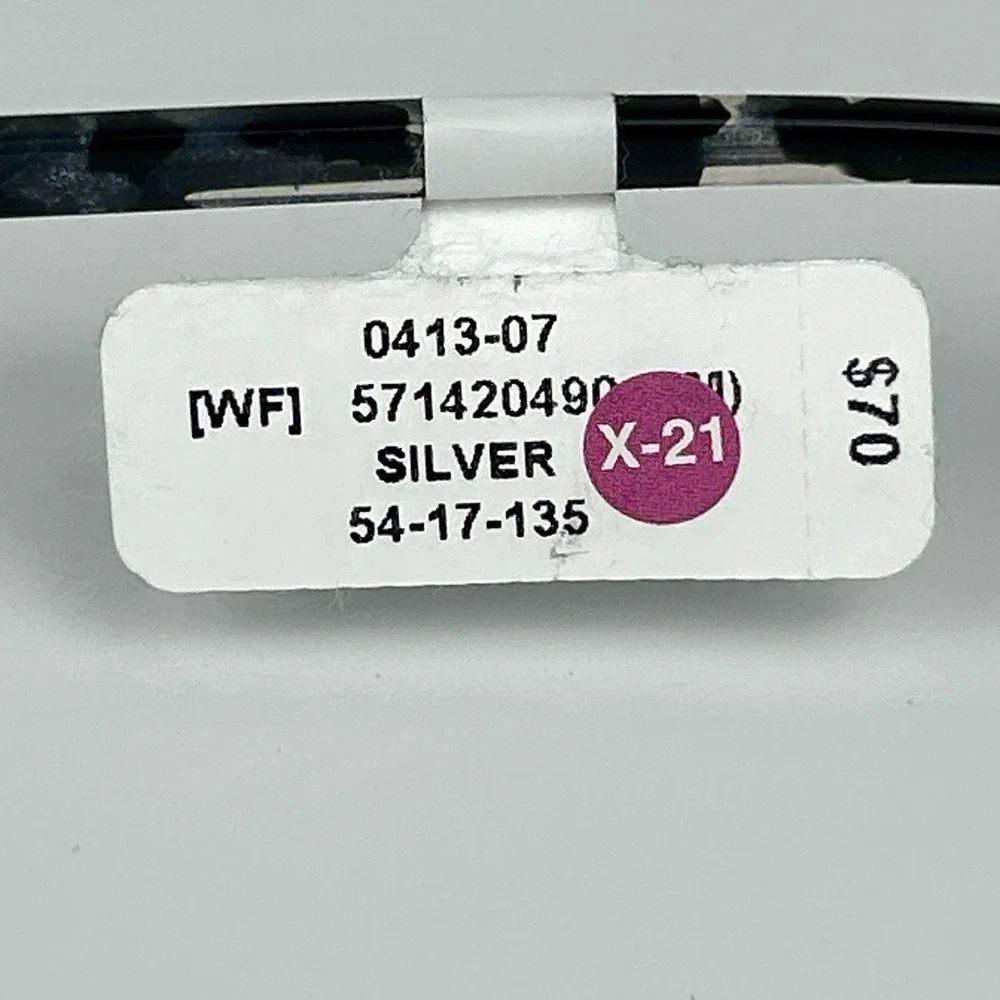 Walmart Womens 0413-07 571420490 Square Eyeglasses Frame Silver 54-17-135mm